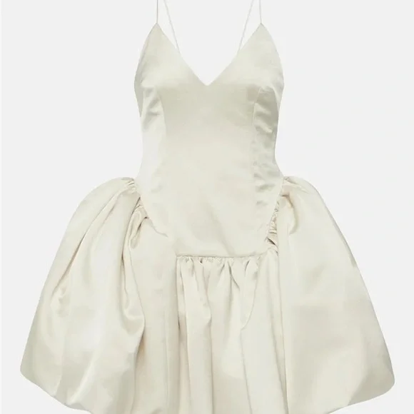 Danielle Frankel Estelle Bridal Satin Twill Mini Dress - Picture 6 of 14